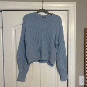 NWOT. Francesca's Collections Light Blue Ribbed Sweater